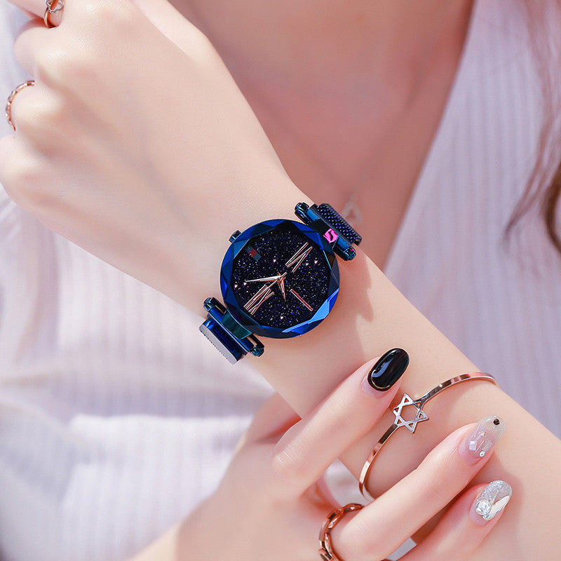 Fashion Star Magnetic Milanese Steel Band Women Quartz Watch