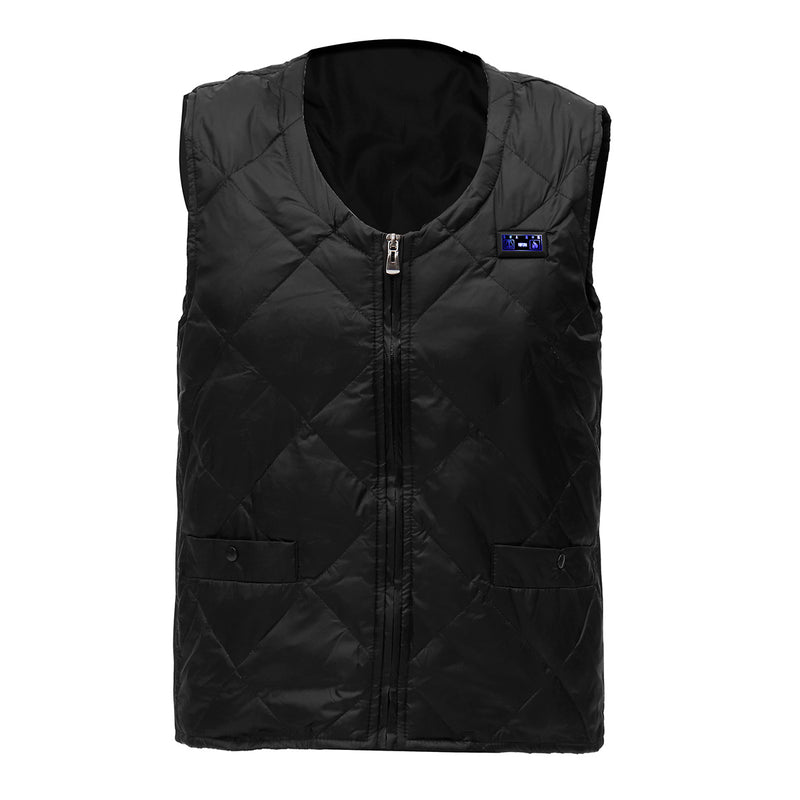 Dual ButtonElectric USB Down Vest Jacket Heated Jacket Adjust 8 heating Pads Hotplates Washable Winter Warm 3 Adjustment Temp