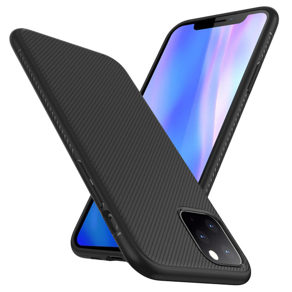 For iPhone 11 Pro Bakeey Carbon Fiber Texture Slim Soft TPU Anti-fall Anti-fingerprint Protective Case