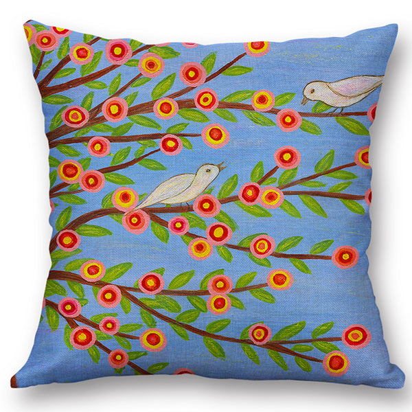 European Style Oil Painting Tree Cushion Cover Home Decor Throw Pillow Case