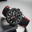 MEGIR 2055 Sport Watch Men Quartz Chronograph Black Male Wrist Watch