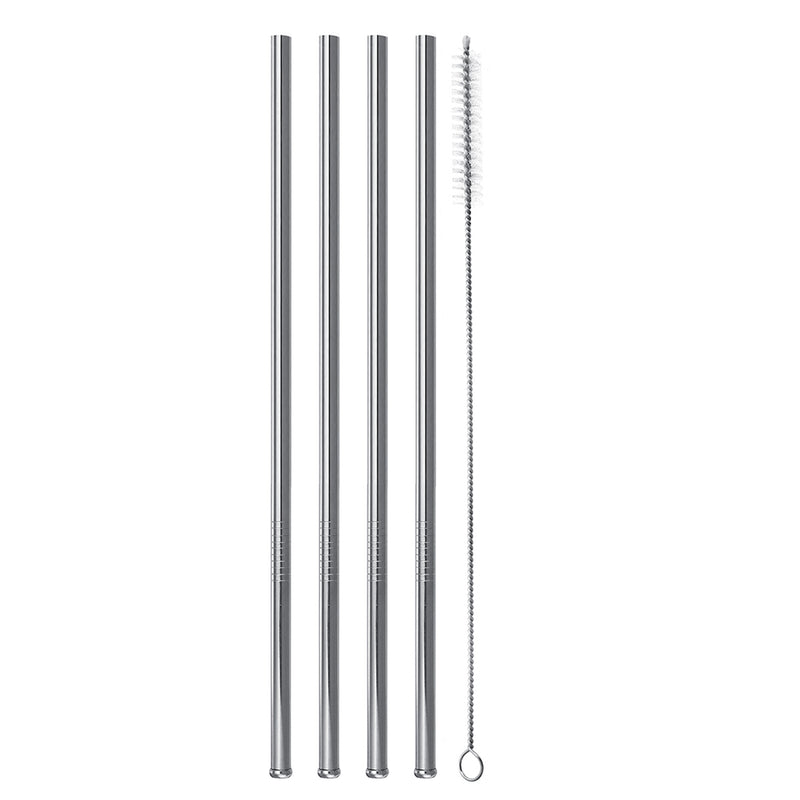 Reusable Straw Stainless Steel Straws Reusable Metal Drinking Straws with Cleaning Brushes Pouch