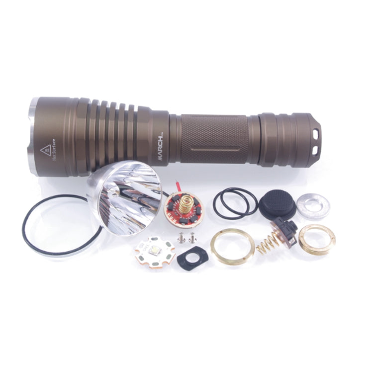 MARCH C8 SST40 15W 7A Temperature Control Flashlight 3 Modes Waterproof 18650/21700 Battery LED Light