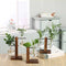 Wood Stand Iron Shelf Flower Vase Flower Pot Holder Crystal Glass Vase Home Decor