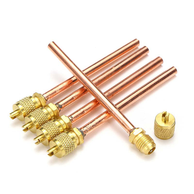 5pcs Metal One-way Air Valve Air Conditioning Refrigeration Service Access Valve 1/4 Inch