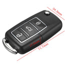 For VW Golf Passat Beetle Jetta Polo Bora 3 Button Car Key Fob Case Replacement 7 Colors
