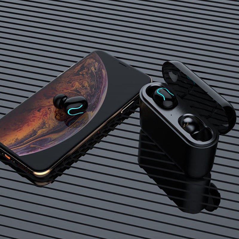 TWS bluetooth 5.0 Earbuds 4D Stereo Noise Cancelling Mic Earphone Headphone with 2600mAh Charging Box Power Bank