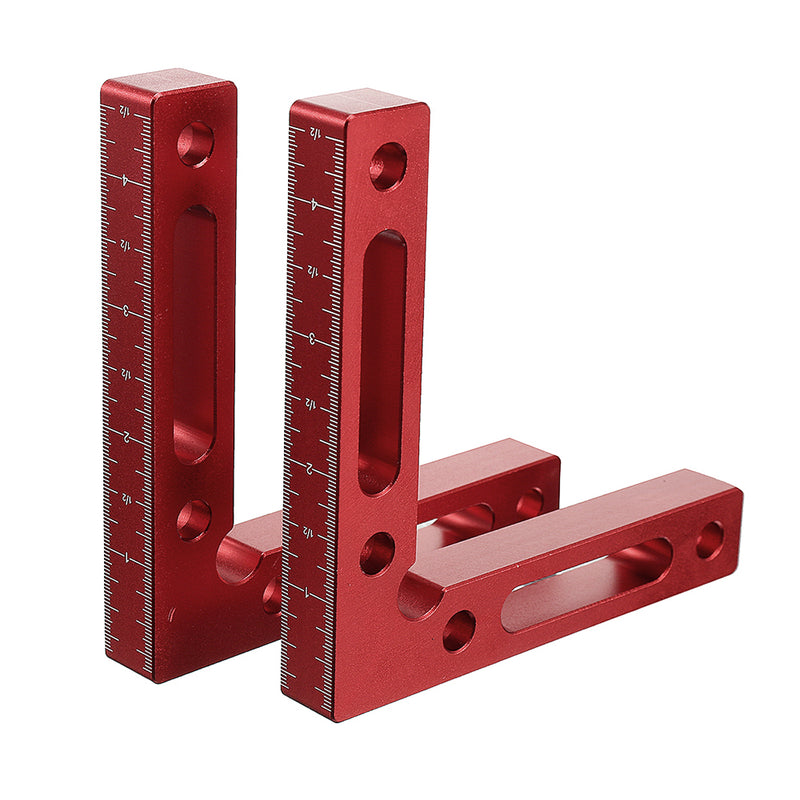 Upgrade Aluminium Alloy 90 Degree 120x120mm Precision Clamping Square with Metric and Inch Scales Woodworking Machinist Square Positioning Right Angle Clamping Measure