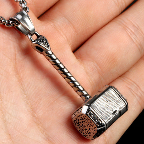 Stainless Steel Cool Hammer Quake Pendant Charm For Necklace Birthday Gift