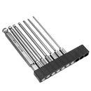 Broppe 7pcs SAE 5/64-5/16 Inch 100mm Magnetic Ball Screwdriver Bit 1/4 Inch Hex Shank