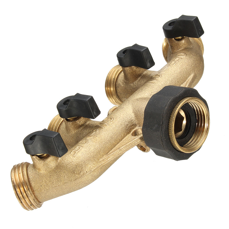 4 Way Brass 3/4" Tap Connector Splitter AU Standard Hose Pipe Switcher Nozzle