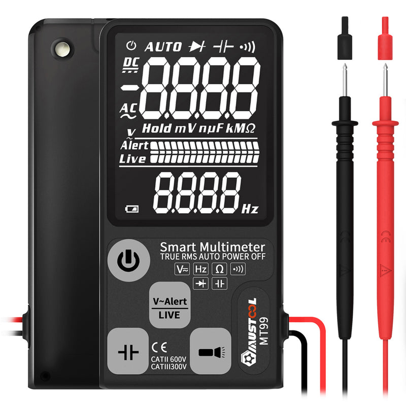 Upgraded MUSTOOL MT99 True RMS 9999 Counts Digital Multimeter  Ultra-large EBTN LCD Screen 3-Line Display Fully Auto-Range Smart DMM