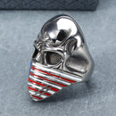 Fashion Titanium Steel Men's Ring Skull and Flag Personality Finger Ring