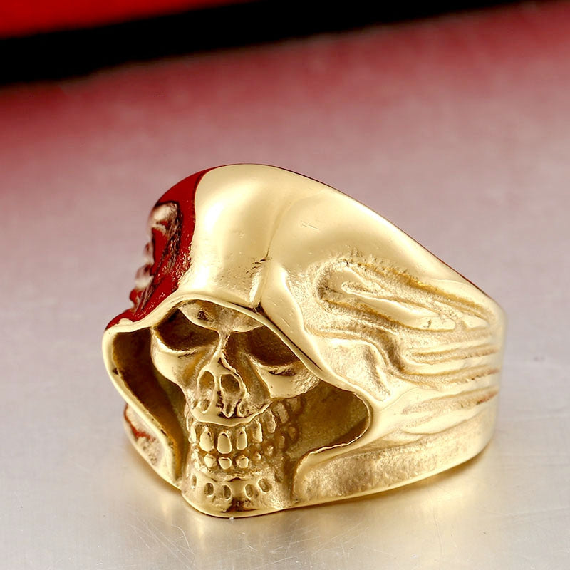 Black Skull Ring Of Death Stainless Steel Ring