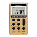 Retekess V-112 Gold Portable AM FM Stereo Radio with Earphones Pocket Digital Battery Operated Radio