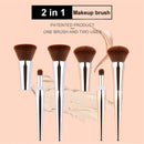 Multifunctional 2-in-1 Nylon Wool Plating Plastic Handle Brush Eye Shadow Makeup Brushes