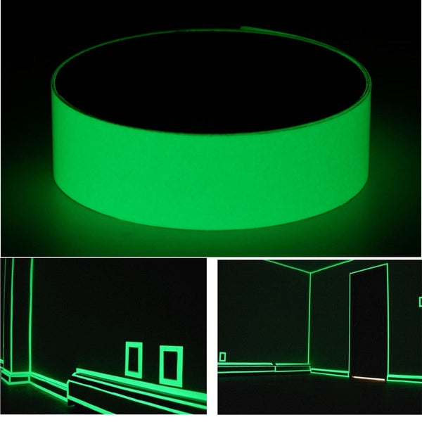 12mmx10m Photoluminescent Tape Glow At Darkness Egress Safety Mark Bright Green Decorations