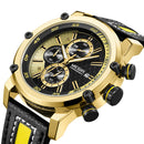 MEGIR 2079 Chronograph Sport Men Watch Date Display Leather Strap Quartz Watches