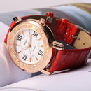 Fashion Women Watch Ladies Rhinestone Leather Analog Quartz Watch