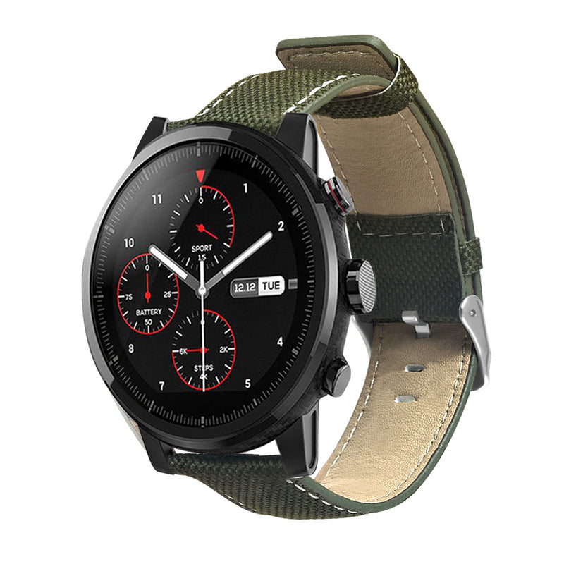 Bakeey Canvas Leather Watch Band for Amazfit Stratos 2/2S Smart Watch