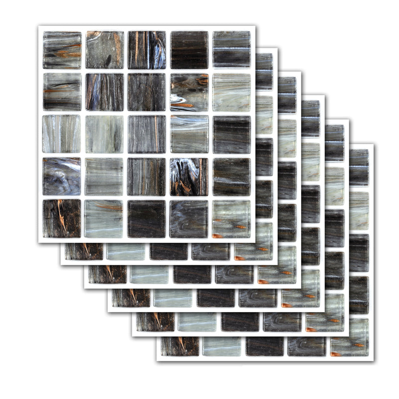 20x20cm 6Pcs Creative Tile Paste Wall Sticker Kitchen Bathroom Floor Decoration