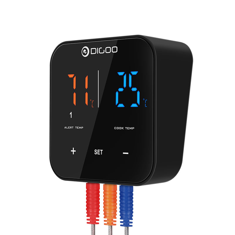 2PCS Digoo DG FT2303 Three Channels Smart Bluetoorh BBQ Thermometer Kitchen Cooking Thermometer
