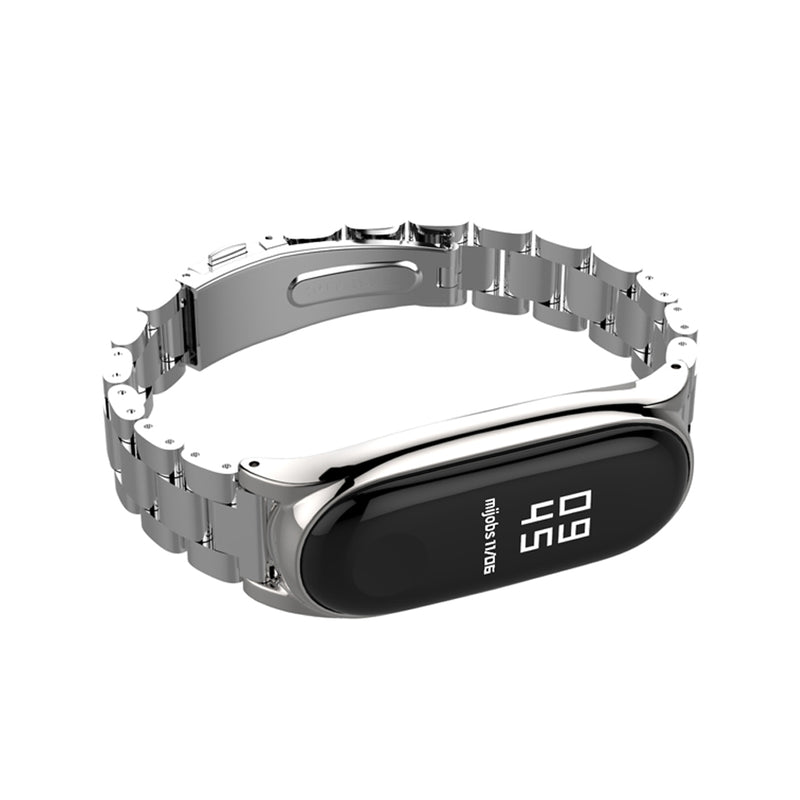 Mijobs Replacement Strap Metal Screwless Stainless Steel Wristband for Mi Band 3