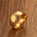 5mm Stainless Steel Muslim Words Islam Gold Ring Prayer Accessories Jewelry