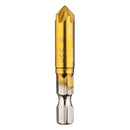 Drillpro 6pcs 6-19mm Countersink Drill Bit 5 Flutes Hex Shank Titanium Coated Chamfer Cutter Set