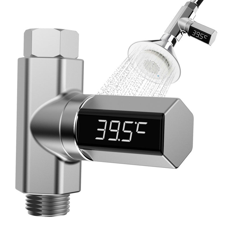 Loskii LW-103 LED Display Celsius Water Temperature Monitor Flow Self-Generating Electricity Water Shower Thermometer Instant Read