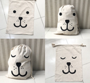 Cotton Sack Drawstring Storage Bag Toy Shoes Laundry Travel Stuff Clothes