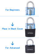 Locksmith Tension Tool Practice Lock Picks Set Combination Broken Key Extractor Tools Transparent Lock with Silicone