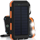 20000mAh Solar Charging Power Bank SOS Mode Portable Cell Phone Solar Charger with Dual USB Charging Ports LED Flashlight Carabiner/Compass