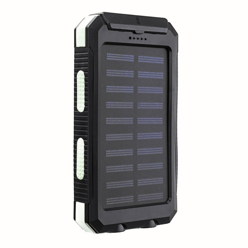 Electric Charging Solar Power Bank Case 2 LED Dual Ports Waterproof Power Bank For Smartphone