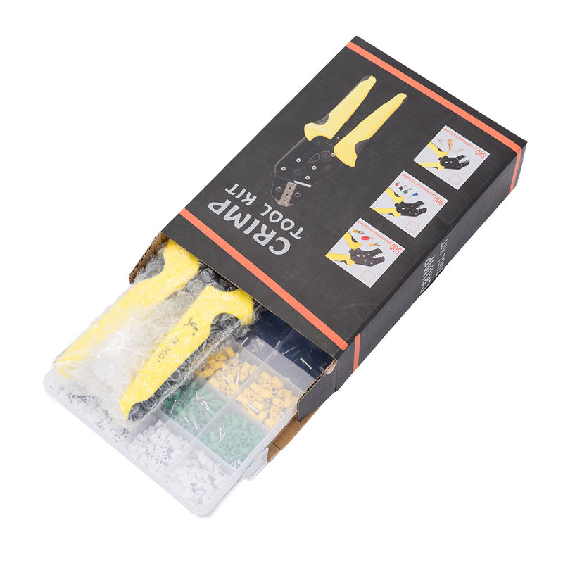 PARON JX-1601-06T AWG20-10 Crimper Plier Wire Crimper Tools Kit Ratchet Plier Hand Tools with 1200Pcs Terminals