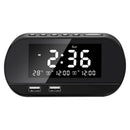 Bakeey Dual USB LCD Digital Snooze Sleep Dimmer Alarm Clock For Bedrooms with Fm Radio