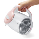 PINKBUNNY 1500W 1.8L Portable Stainless Steel Glass Travel Electric Kettle Fast & Safe