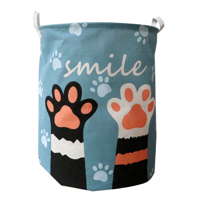 Dirty Clothes Storage Baskets Toy Storage Bucket Cartoon Folding Fabric Hamper Marble Laundry Basket
