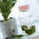 IPRee 600ml Glass Water Bottle Unicorn Pattern  Transparent Drinkware With Cloth Protection Cover