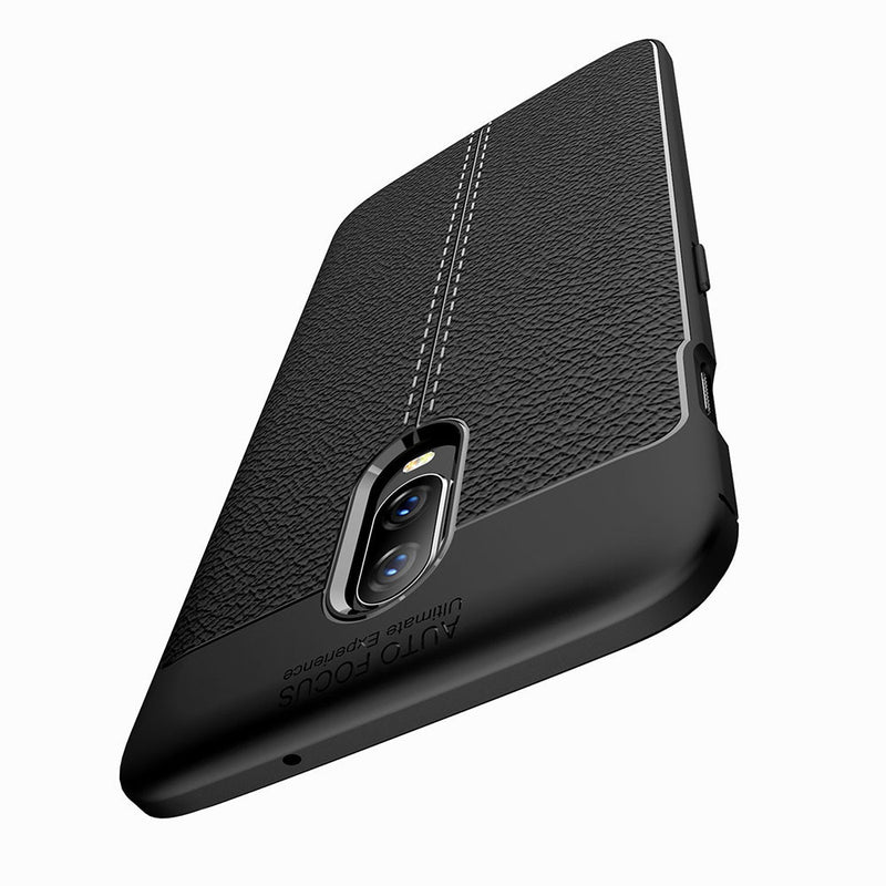 Bakeey Litchi Pattern Shockproof Soft TPU Back Cover Protective Case for OnePlus 6T