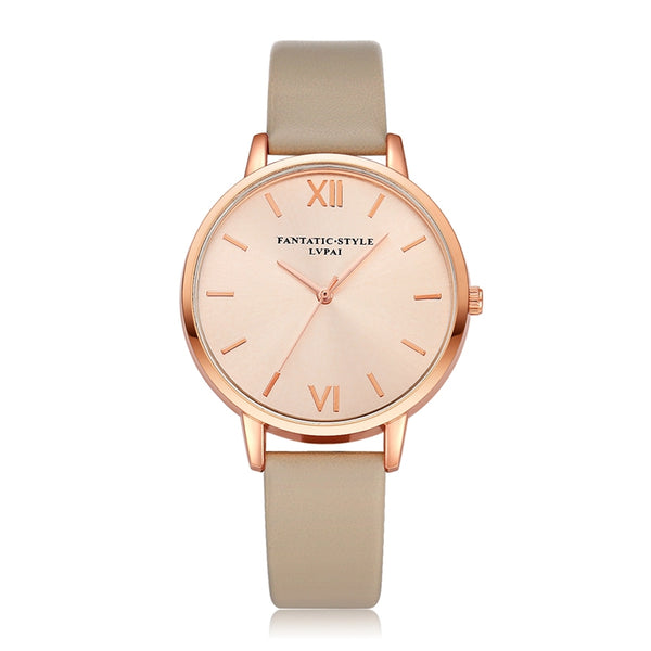 Casual Style PU Leather Strap Cloc kLadies Wrist Watch Quartz Watch