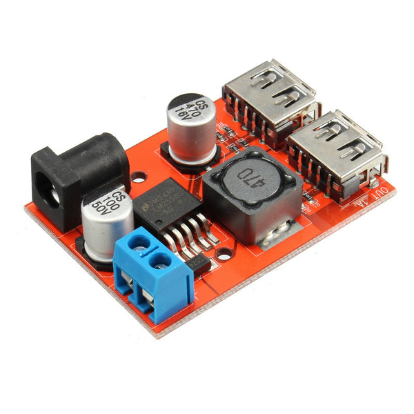 DC-DC 9V/12V/24V/36V To 5V Dual USB Buck Module Vehicle Charging Solar 3A Voltage Regulator Board