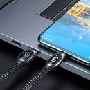 USAMS U36 5A LED Display Real-Time Current Nylon Braided USB Type C Cable Fast Charge 1.2M Data Cable for Samsung Galaxy Xiaomi Huawei Mobile Phone