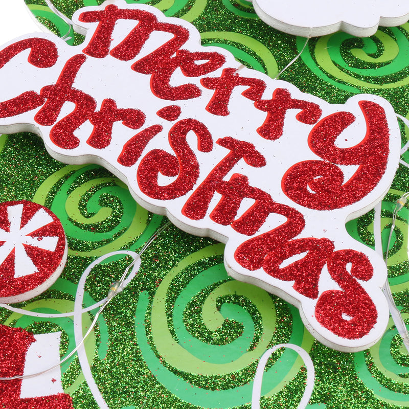 LED Pendant Santa Claus Hanging Ornament with String Light for Holiday Party Home Christmas Tree Decoration