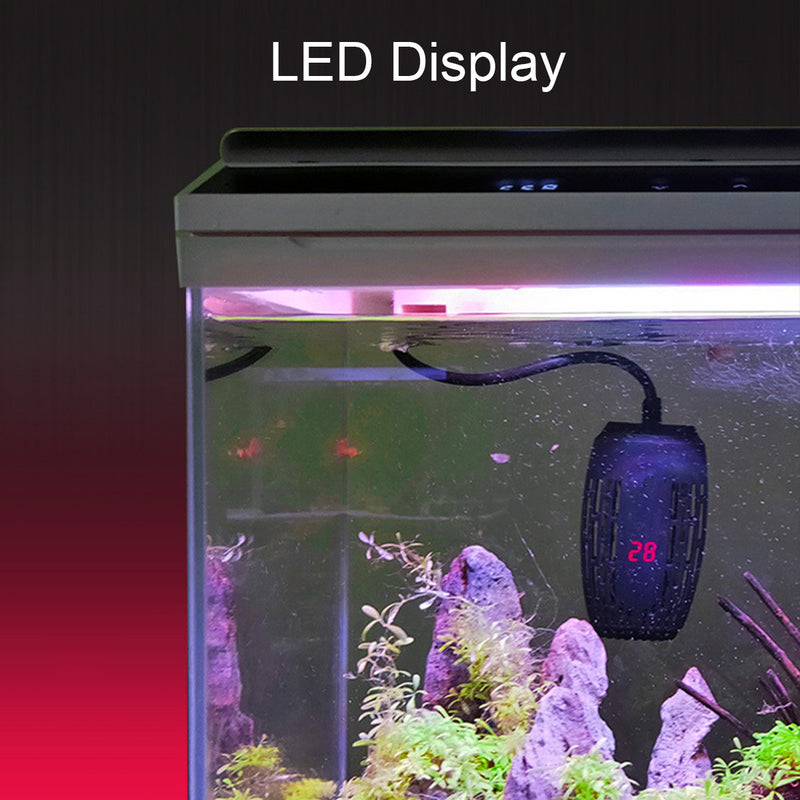 50/100W LED Aquarium Heater Submersible Fish Turtle Tank Thermostat Gauge Cartridge Heater