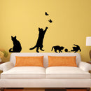 Cat play Butterflies Wall Sticker Removable Decoration Decals for Bedroom Kitchen Living Room Walls