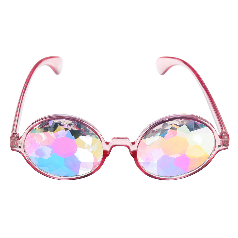 Unisex Party Kaleidoscope Glasses Glass Lens Costume Eyes Mirrored Retro Frame