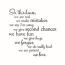 60X56CM In This House English Letter Proverbs Wall Stickers Home Decoration