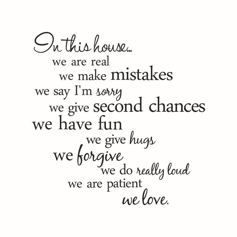 60X56CM In This House English Letter Proverbs Wall Stickers Home Decoration