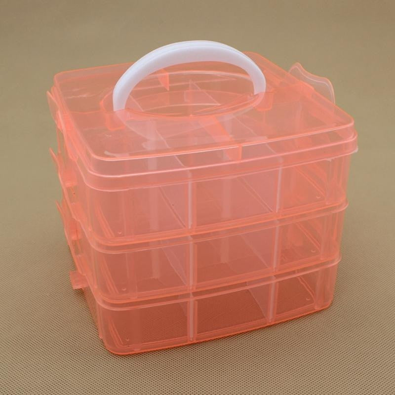 18 Grid Detachable Plastic Craft Beads Jewellery Storage Organizer Tool Box Case Closet Grid Organizer Storage Box